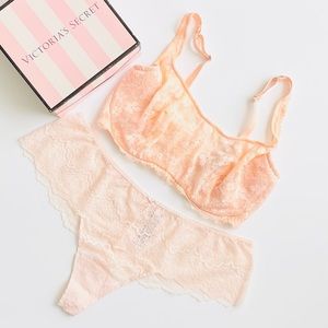 34DDD XXL Victoria’s Secret peach bra set